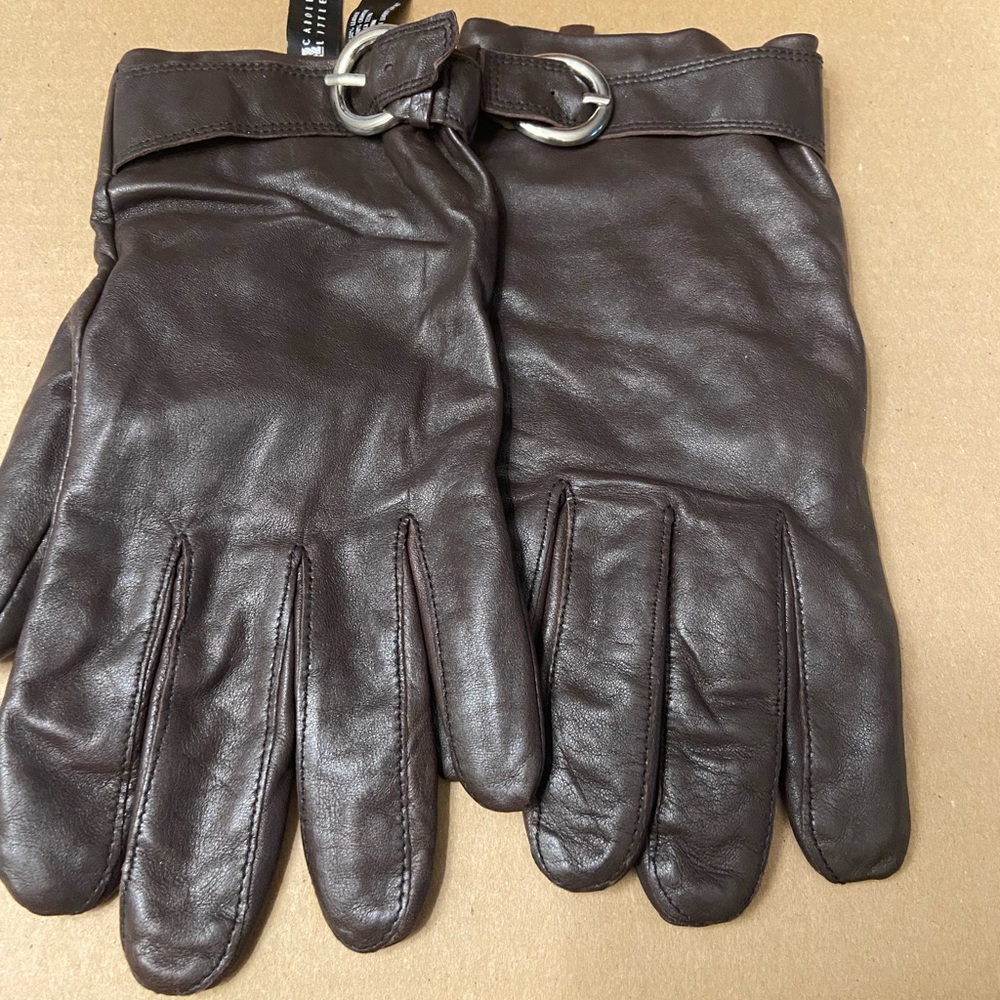 Carol Little brown leather gloves extra large like new